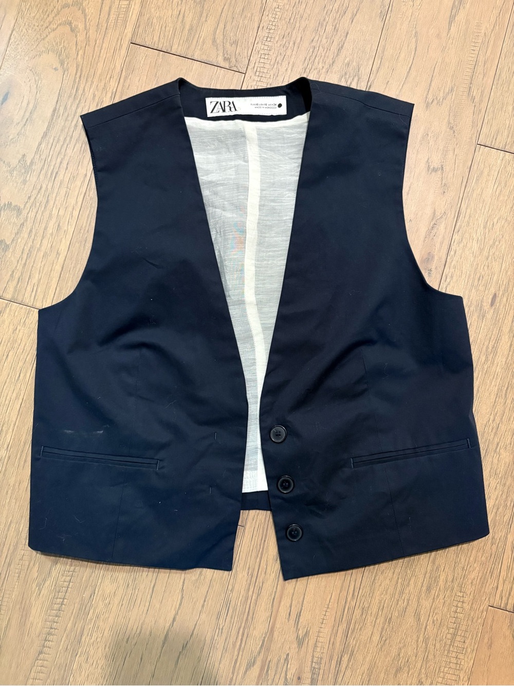 ZARA Black and White Contrast Vest